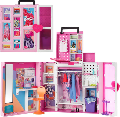 Barbie Dream Closet With 35+ Accesories, 5 Complete Looks, Pop-Up 2nd Level and Doll