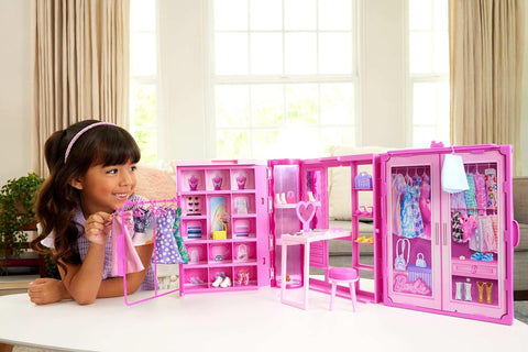 Barbie Dream Closet Playset With Fashion Doll, Clothes & Accessories, 3-Ft-Wide With 25+ Pieces HXD58
