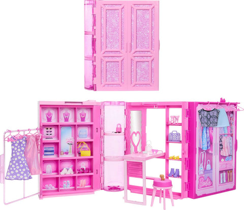 Barbie Dream Closet Playset With Fashion Doll, Clothes & Accessories, 3-Ft-Wide With 25+ Pieces HXD58