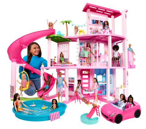 Barbie Dreamhouse, 75+ Pieces, Pool Party Doll House With 3 Story Slide