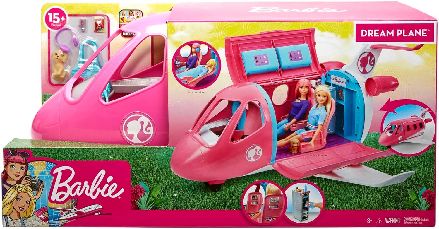 Barbie Dreamplane Airplane Playset With Puppy And Snack Cart 15 Acce PlayBox