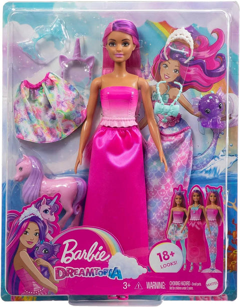 Barbie Doll And Fantasy Pets Dress-Up Doll, Mermaid Tail And Skirt