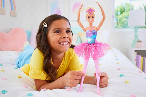 Barbie Dreamtopia Twinkle Lights Ballerina Doll, Blonde With Light-Up Feature Wearing Headband & Tutu