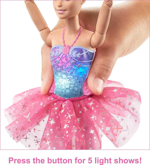 Barbie Dreamtopia Twinkle Lights Ballerina Doll, Blonde With Light-Up Feature Wearing Headband & Tutu