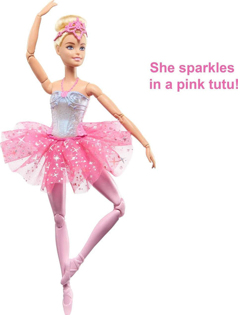 Barbie Dreamtopia Twinkle Lights Ballerina Doll, Blonde With Light-Up Feature Wearing Headband & Tutu