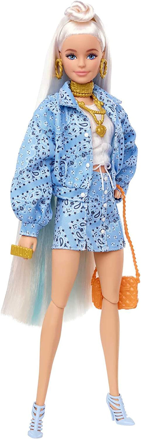 Barbie Extra Doll and Accessories, Blonde With Blue Outfit