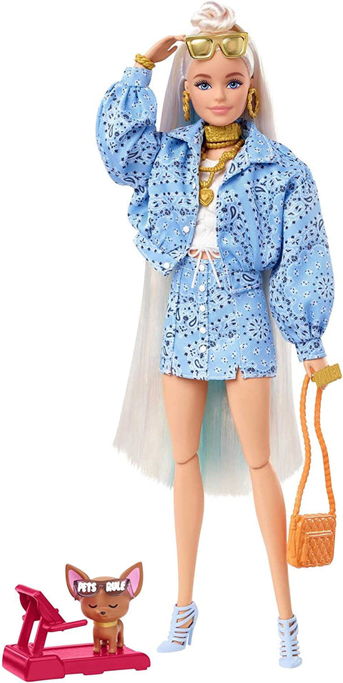 Barbie Extra Doll and Accessories, Blonde With Blue Outfit