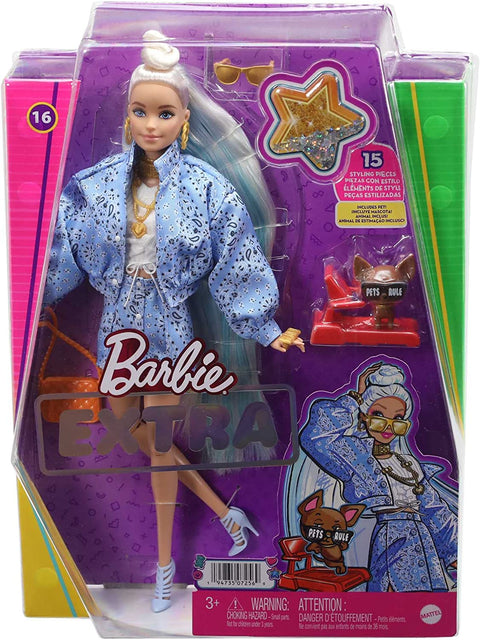 Barbie Extra Doll and Accessories, Blonde With Blue Outfit