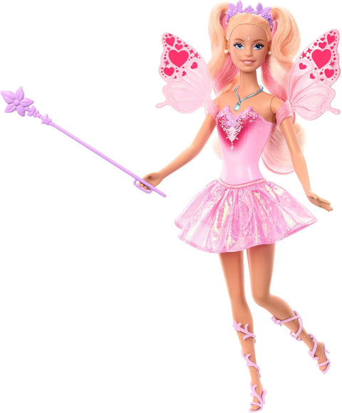 Barbie Fantasy Fairy Doll With Color-Change Wings And Outfit, Includes Wand With Sponge & Fashion Accessories