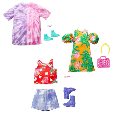 Barbie Fashion Assortment Of Doll Clothes, 1 Outfit & 2 Accessories