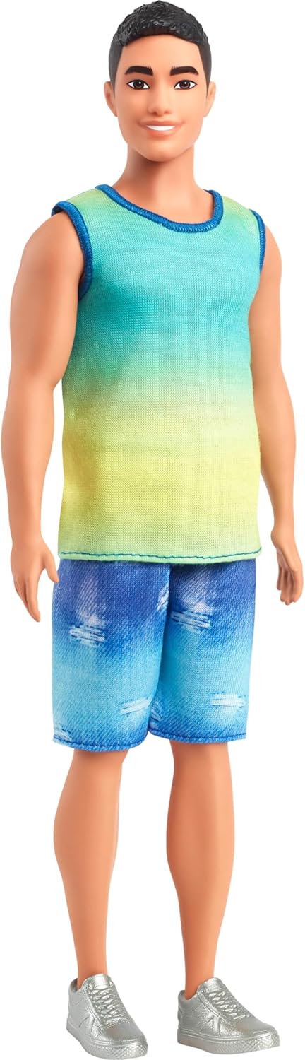 Barbie Fashionistas Ken Doll #236 in Ombre Tank And Jean Shorts, Black Hair