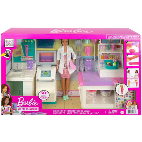 Barbie Fast Cast Clinic Playset with Brunette Barbie Doctor Doll