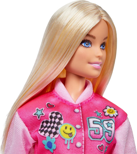 Barbie I Love School With & 7 Accessories, Blonde Fashion Doll Wears Removable Look