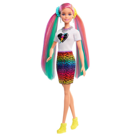 Barbie Leopard Rainbow Hair Doll Blonde