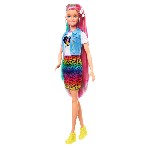 Barbie Leopard Rainbow Hair Doll Blonde