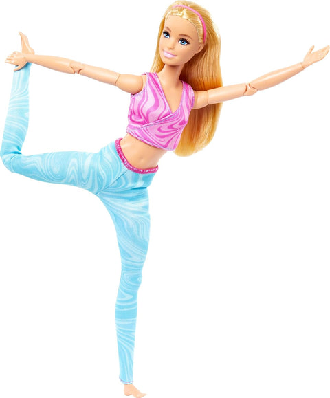 Barbie Made To Move Fashion Doll, Blonde Wearing Removable Sports Top & Pants, 22 Bendable “Joints”