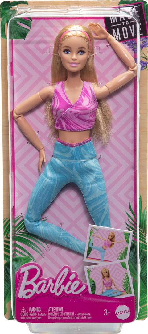 Barbie Made To Move Fashion Doll, Blonde Wearing Removable Sports Top & Pants, 22 Bendable “Joints”