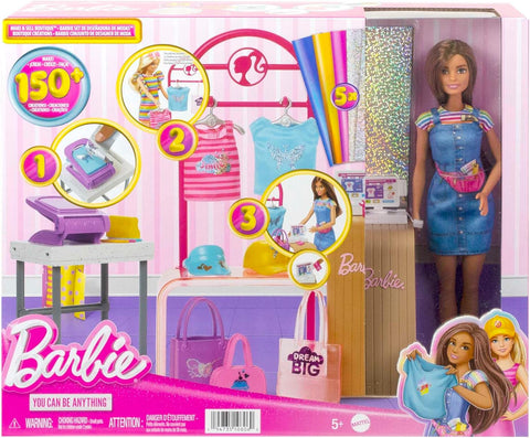 Barbie Make & Sell Boutique Playset with Display Rack