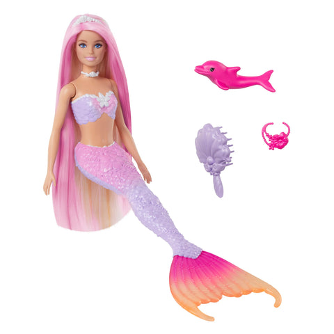 Barbie Malibu Mermaid Doll With Color Change Feature Pet Dolphin An PlayBox