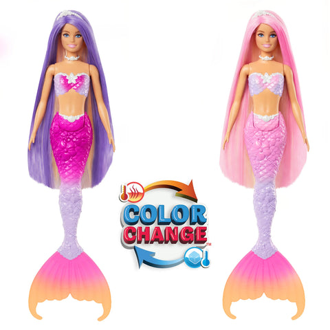 Barbie “Malibu” Mermaid Doll With Color Change Feature, Pet Dolphin And Accessories