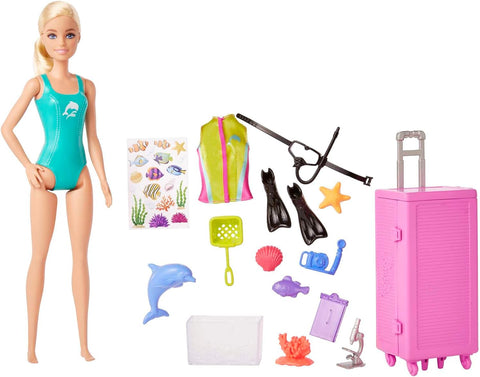 Barbie Marine Biologist Doll And Accessories, Mobile Lab Playset With Blonde Doll And 10+ Pieces