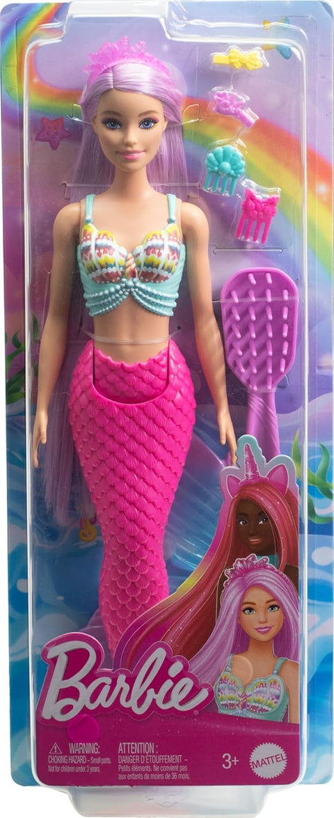 Barbie Mermaid Doll With 7-inch-Long Fantasy Hair & Accessories For Styling Play