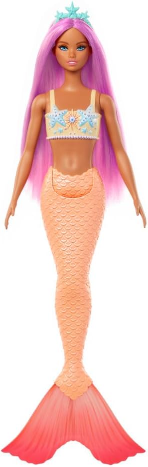 Barbie Mermaid Dolls With Colorful Hair, Tails And Headband Accessories