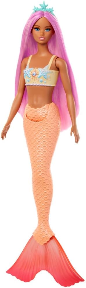 Barbie Mermaid Dolls With Colorful Hair, Tails And Headband Accessories