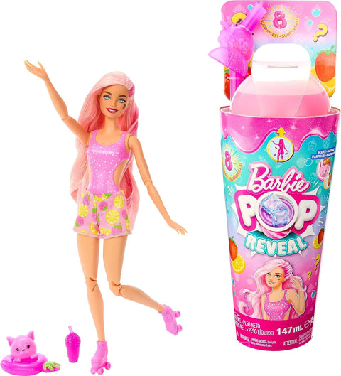 Barbie Pop Reveal Doll Strawberry Lemonade Scent with Pink Hair