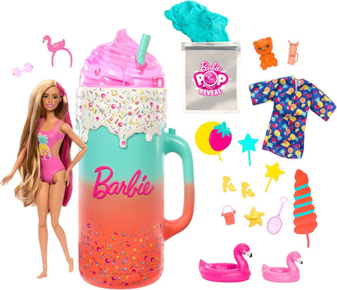 Barbie Pop Reveal Rise & Surprise Gift Set With Scented Doll, Squishy Scented Pet & More