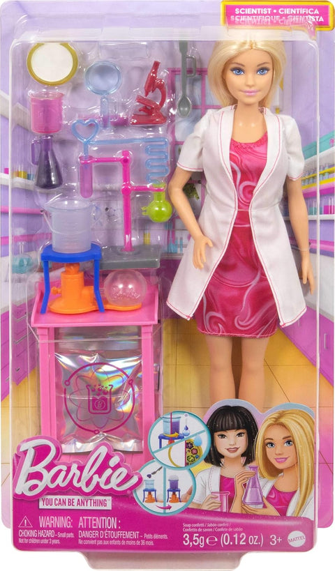 Barbie Scientist Doll And Accessories With Blonde Fashion Doll, Lab Table, & Color-Change Accessories