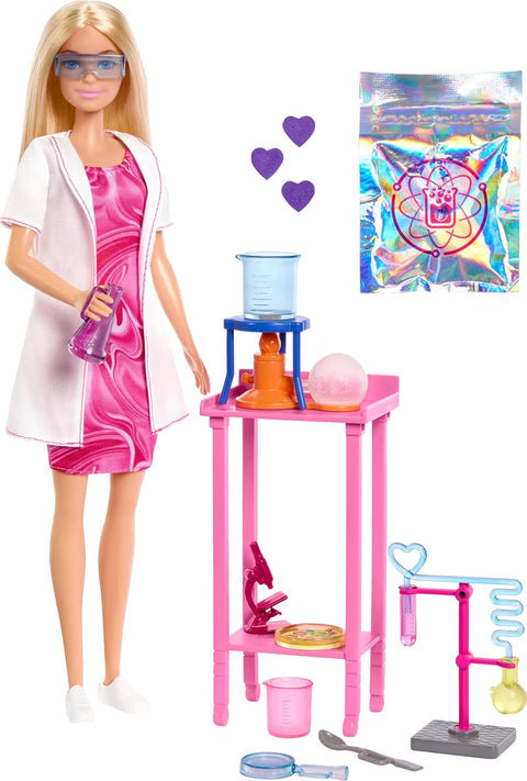 Barbie Scientist Doll And Accessories With Blonde Fashion Doll, Lab Table, & Color-Change Accessories