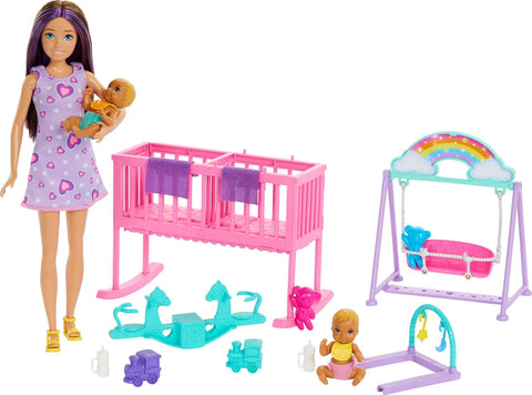 Barbie Skipper Babysitter Doll With Twin Nursery Playset & Accessories