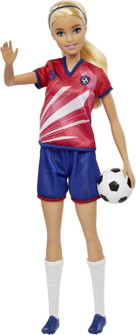 Barbie Soccer Doll, Blonde, #9 Uniform, Soccer Ball, Cleats, Socks