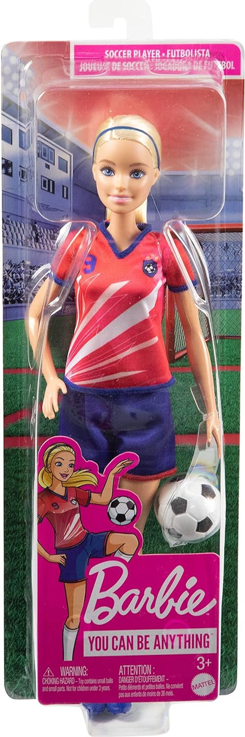 Barbie Soccer Doll, Blonde, #9 Uniform, Soccer Ball, Cleats, Socks