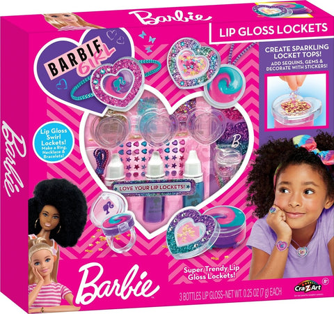 Cra-Z-Art Barbie Sparkling Sweet Heart Lip Gloss Lockets