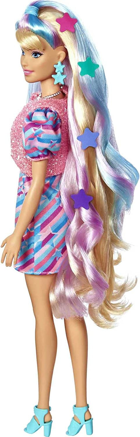 Barbie Totally Hair Star-themed Doll With 15 Accessories, Blonde Hair