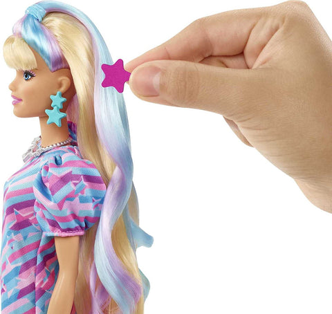 Barbie Totally Hair Star-themed Doll With 15 Accessories, Blonde Hair