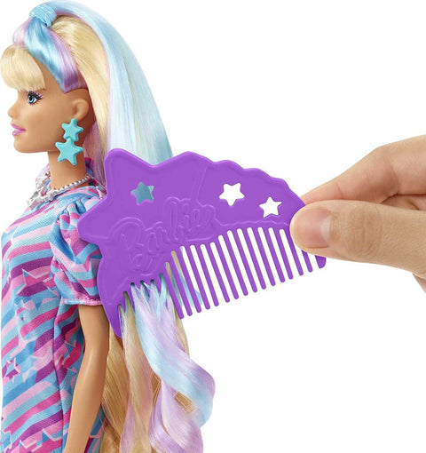 Barbie Totally Hair Star-themed Doll With 15 Accessories, Blonde Hair