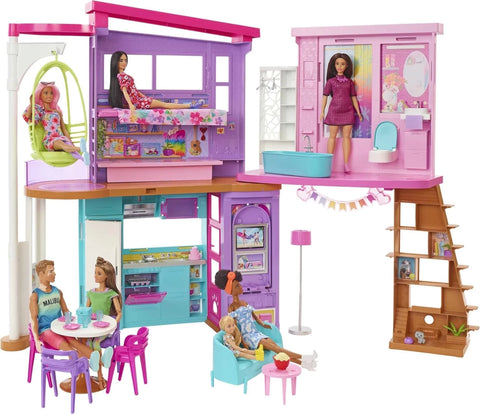 Barbie Vacation Malibu House with 2 Levels, 6 Rooms, Elevator Swing And 30+ Pieces