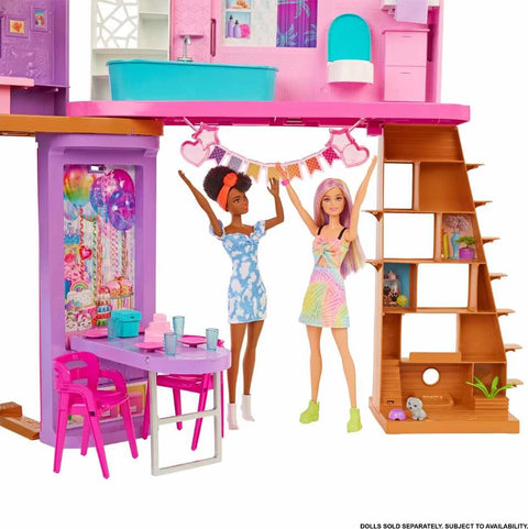 Barbie Vacation Malibu House with 2 Levels, 6 Rooms, Elevator Swing And 30+ Pieces