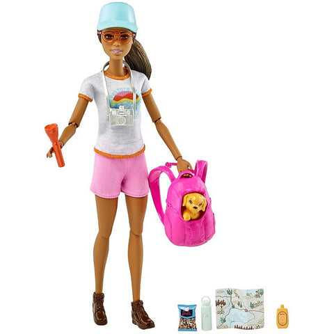 Barbie Wellness Fitness Doll, Hiking Doll Brunette With Puppy