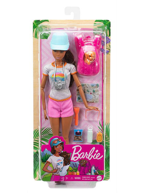 Barbie Wellness Fitness Doll, Hiking Doll Brunette With Puppy