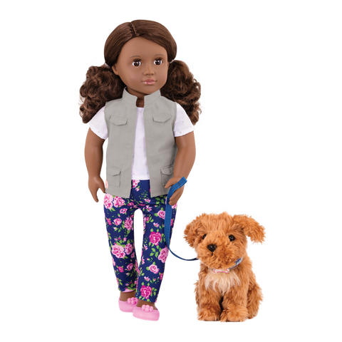 Our Generation Malia 18" Doll & Pet Plush Poodle Set