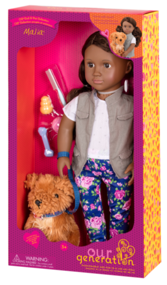 Our Generation Malia 18" Doll & Pet Plush Poodle Set