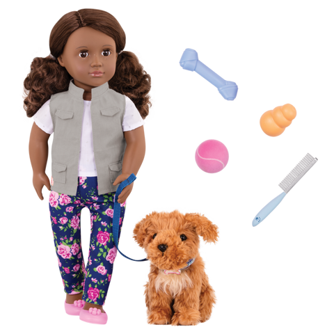 Our Generation Malia 18" Doll & Pet Plush Poodle Set