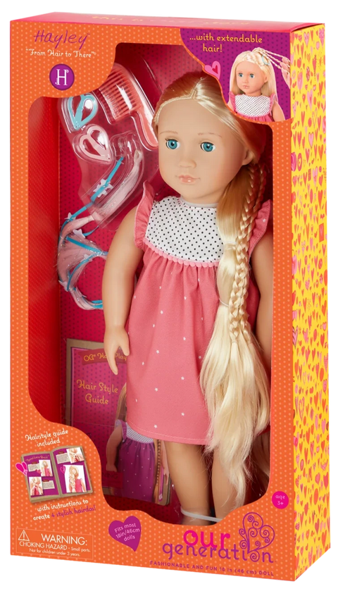 Our Generation Hayley 18" Hair Play Doll with Extendable Braids