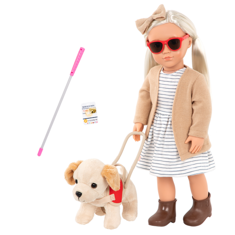 Marlow 18" Doll with Plush Guide Dog