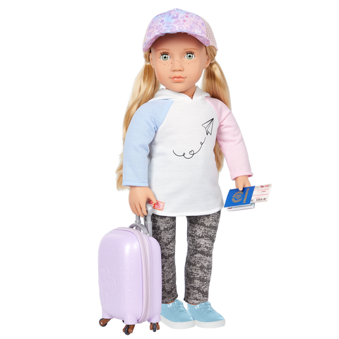 Our Generation Ari 18" Travel Doll & Luggage