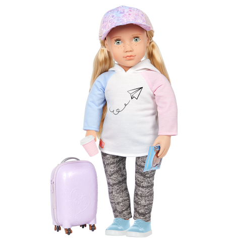 Our Generation Ari 18" Travel Doll & Luggage